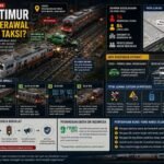 Foto : Ilustrasi kronologi kecelakaan kereta Bekasi Timur: tabrakan KRL dan KA Argo Bromo Anggrek yang diduga dipicu taksi di perlintasan rel. (Chatgpt)